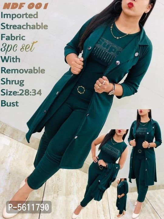 Women three Piece Dress with shrug/coat uploaded by Blueberry on 10/20/2021