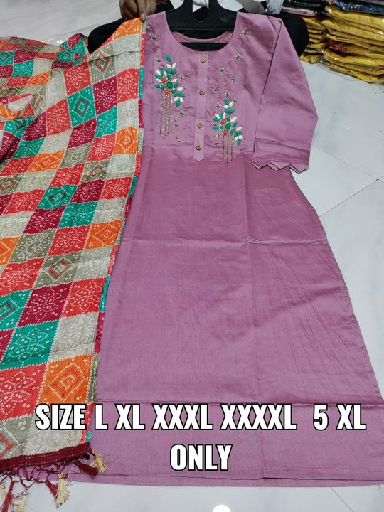 Post image Beautiful Sinon silk kurti with hand work with inner with dupatta
 size M L XL XXL - 720 +$
 3xl  4xl  5xl - 850 +$
 6XL  7XL  8XL - 900 +$

all very good quality 😅
must buy 💝Resellers are most welcome 💃https://chat.whatsapp.com/DgMnxu1pVqjF6TKjt0ehHw