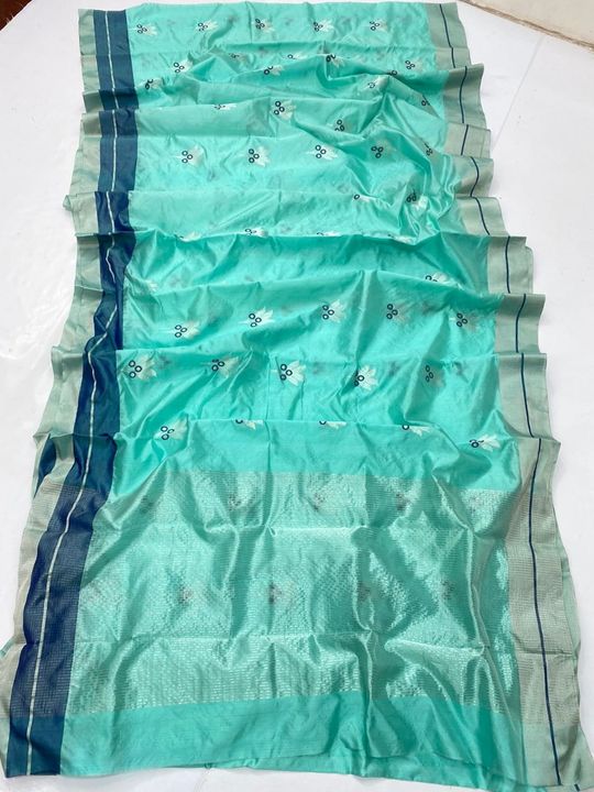 Pattu soft silk chanderi saree pure handloom  uploaded by Afreen handloom sarees on 10/21/2021