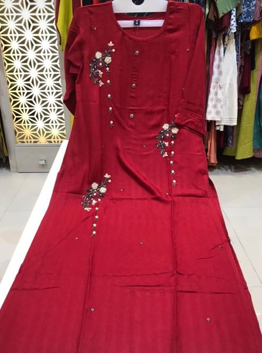 Rayon kurti with stone work uploaded by business on 10/21/2021