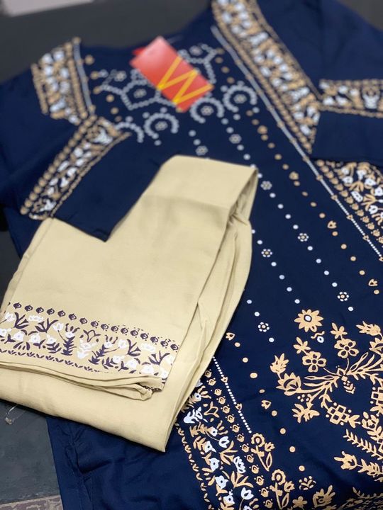 W kurti plazo set  uploaded by Arshi surplus garments on 10/21/2021