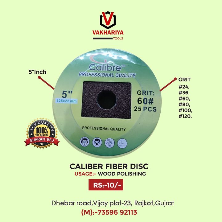 Caliber fiber disc uploaded by Vakhariya tools on 10/22/2021