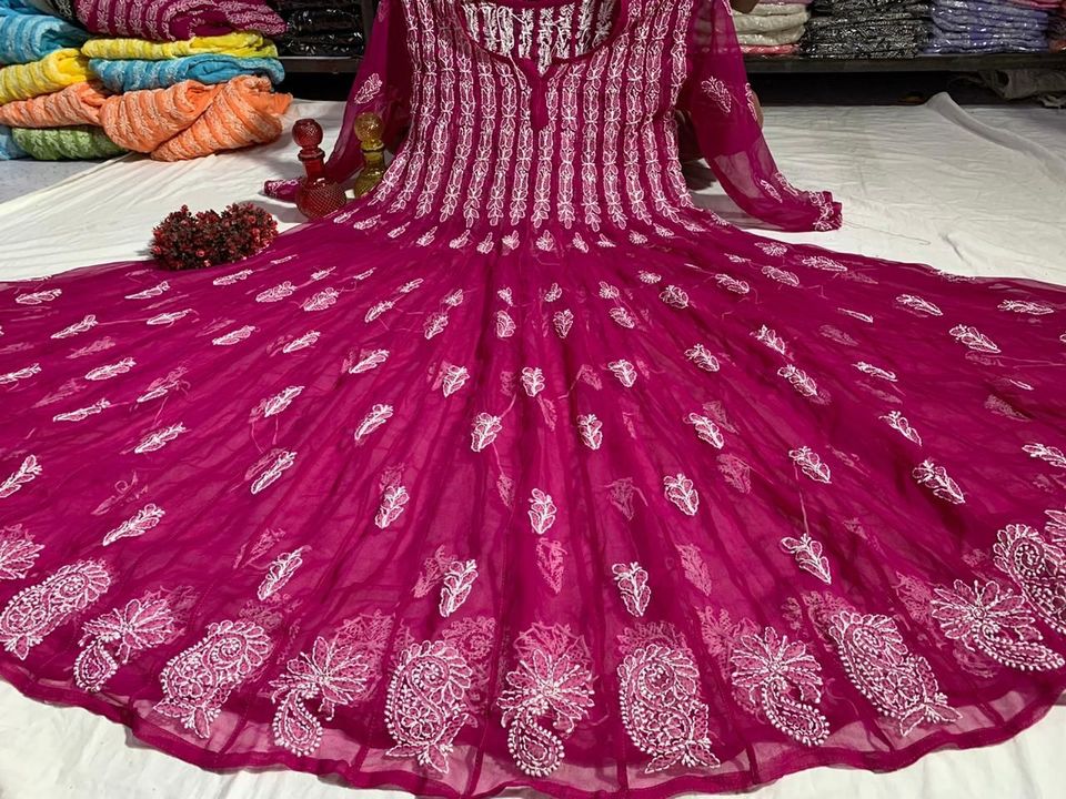 chikannkari 56 kali gown uploaded by Jannat Textile on 10/22/2021