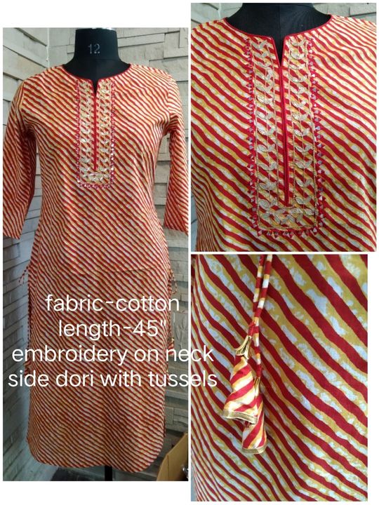 Post image Rajasthan bandhej print and embroidery Kurtis with pent. Ready stock available