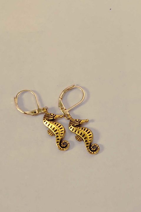 Sea horse charm earring uploaded by business on 10/22/2021