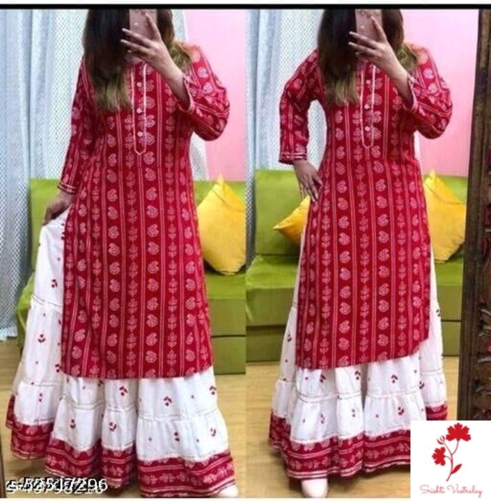 Rayon kurta and skirt set uploaded by Srishti vastralaya on 10/22/2021
