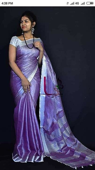 Pure Tissue lenen saree 💯 uploaded by business on 9/17/2020