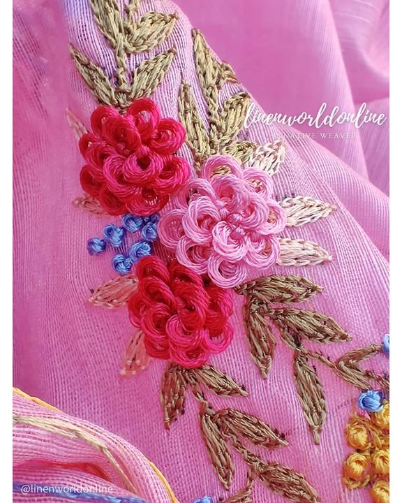 Material silk with hand embroidery work saree uploaded by NIDA FASHION on 10/23/2021