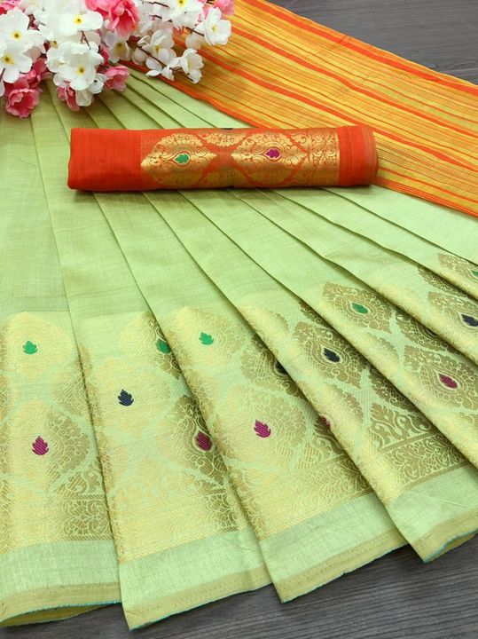 Post image Stock clearance sale.....
Material :- Assam silk with extra ordinary weaving border
Blouse :-  Weaving running blouse
* Grab this exciting collection at the lowest of price of just*
     🌹Revised Rate- 700/-🌹*Freeshipping*👉washable saree👉singal pc available 👉full set available 
Stock ready to ship......