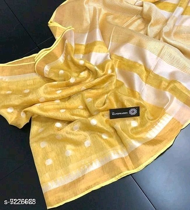 Soft linen silk saree uploaded by business on 9/17/2020