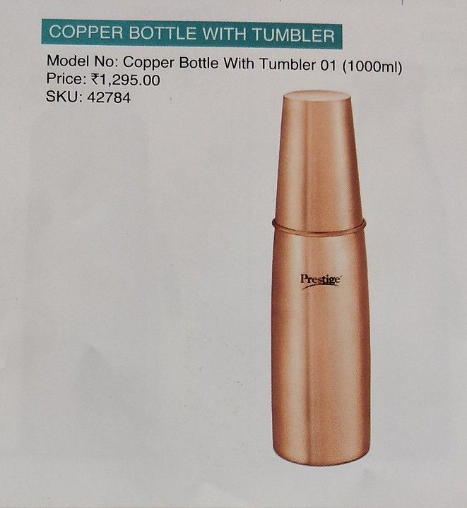 Copper Bottle With Tumbler 1000 ml uploaded by Krishna Sales on 6/4/2020
