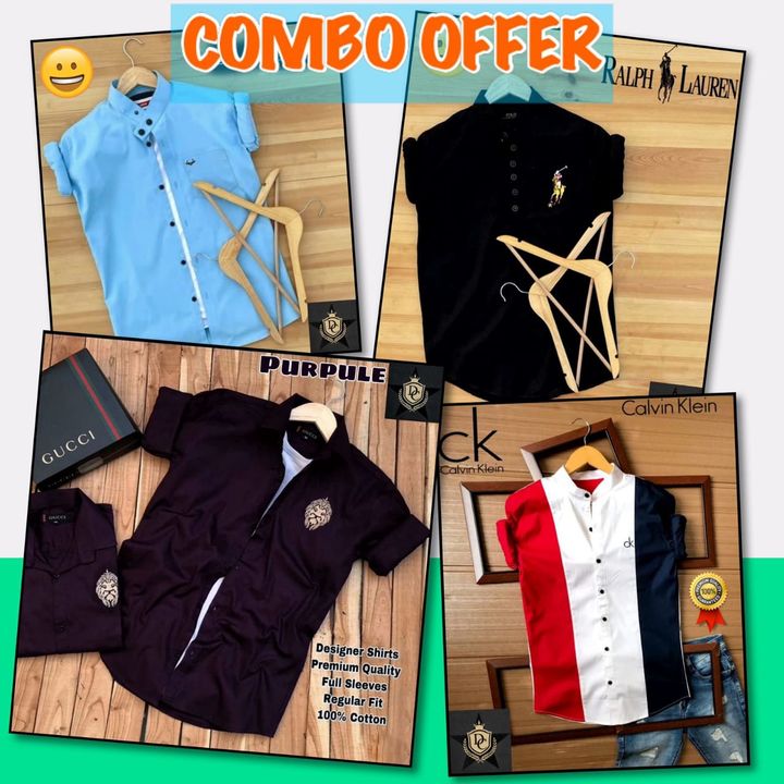 CK ,GUCCI,ZARA, POLO Designer Shirts Combo uploaded by business on 10/24/2021