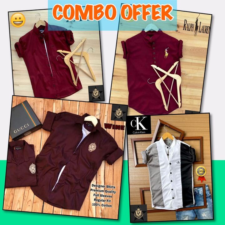 CK ,GUCCI,ZARA, POLO Designer Shirts Combo uploaded by business on 10/24/2021