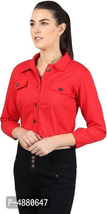 Women Fancy Cotton Blend Solid Denim Jacket uploaded by business on 10/24/2021