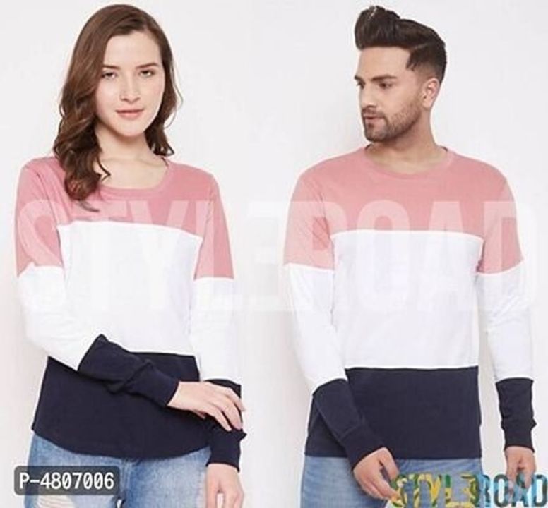 StyleRoad Valentine Special Colourblocked Cotton Couple T Shirts uploaded by business on 10/24/2021
