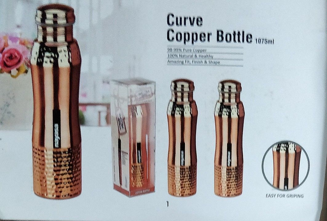 Curve Copper Bottle 1075 ml uploaded by Krishna Sales on 6/4/2020