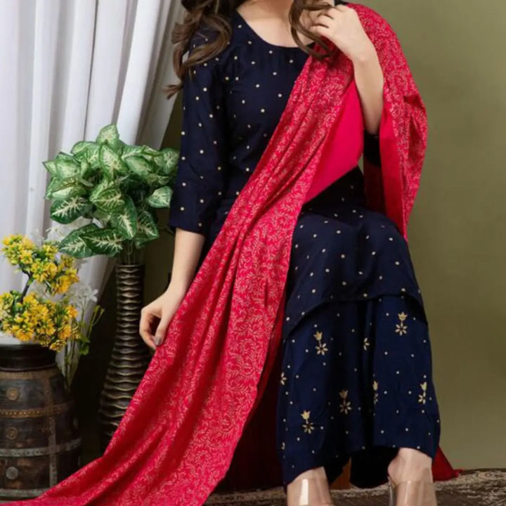 Attractive kurti with pant and dupatta uploaded by _your__wishlist_ on 10/25/2021