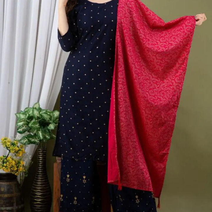 Attractive kurti with pant and dupatta uploaded by _your__wishlist_ on 10/25/2021