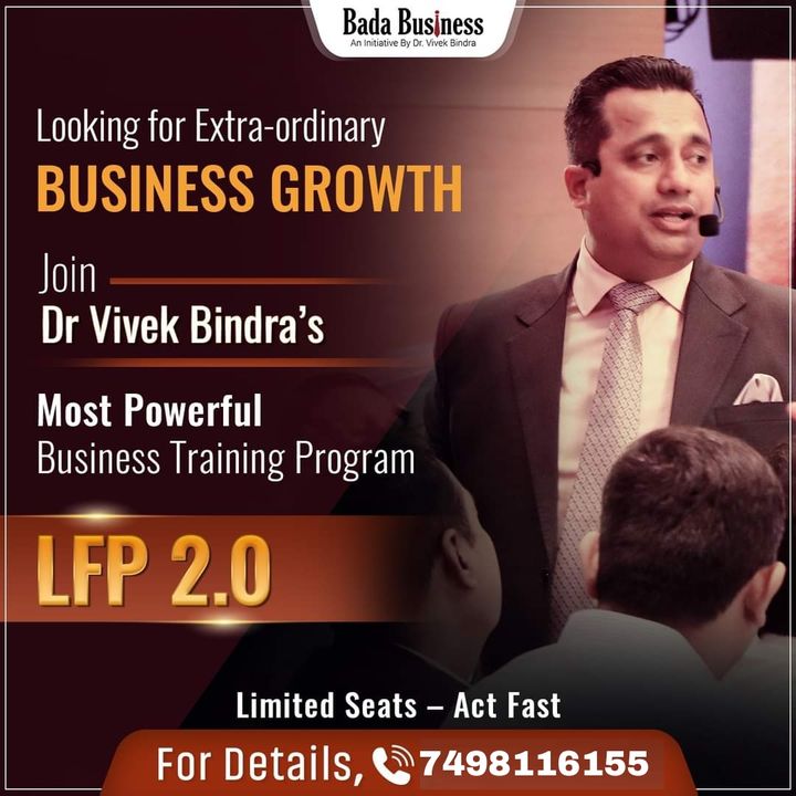 Post image Get Ready for another level of Success in your Business !!!Now Ask Your Business Queries from Dr Vivek Bindra 🤝👉Launching LFP 2.0 - Leadership Funnel Program 2.0 👈Enroll Before 31st Oct to Get a Diamond SeatAct Fast - Limited Seats - Call Now: 7498116155https://www.badabusiness.com/dd/BISR005415/