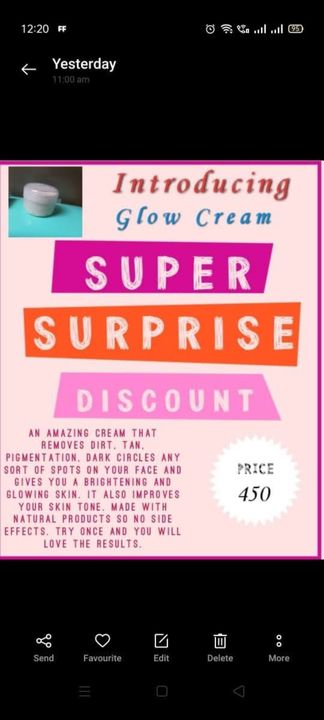 Glow cream uploaded by business on 10/25/2021