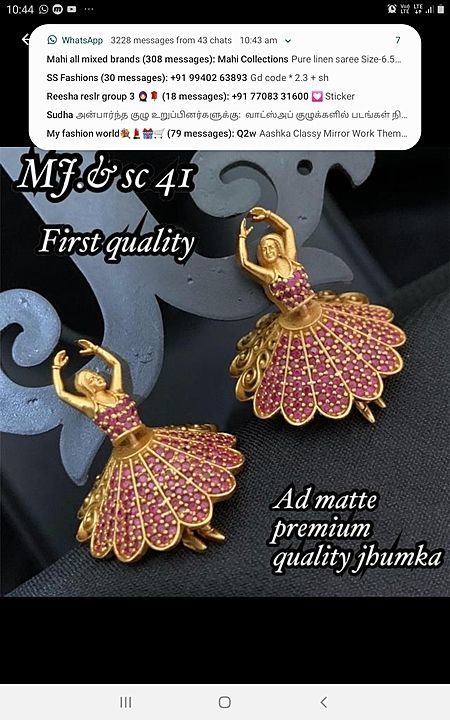 Post image Rate is rs.499 only buttabomma earings special offer guys plz ping me on WhatsApp number is 6374571486
