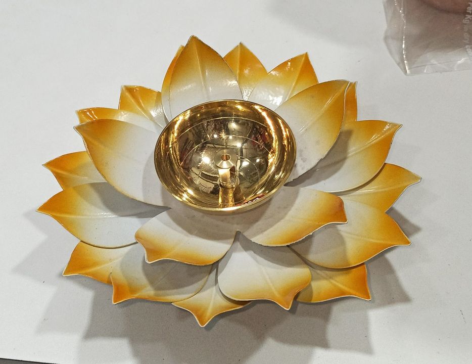 Metal colorfull lotus petal brass pyali diya  uploaded by P G INDUSTRIES on 10/27/2021