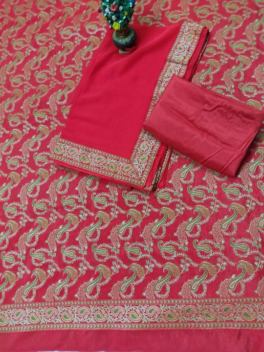 Banarasi silk suit uploaded by M.R.Textiles on 10/27/2021