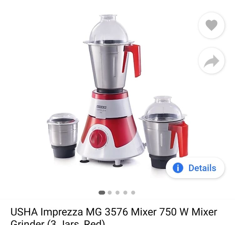 Usha mixer grinder 750w uploaded by business on 10/27/2021