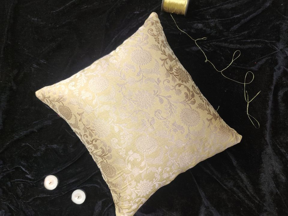 Olive silk cushion cover uploaded by business on 10/27/2021