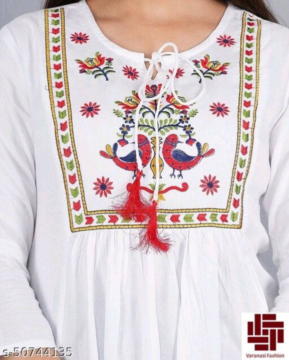 Post image womens embroidery partwear and festival topFabric: RayonSleeve Length: Three-Quarter SleevesPattern: EmbroideredSizes:S (Bust Size: 36 in, Length Size: 28 in) XL (Bust Size: 42 in, Length Size: 28 in) L (Bust Size: 40 in, Length Size: 28 in) M (Bust Size: 38 in, Length Size: 28 in) XXL (Bust Size: 44 in, Length Size: 28 in) 
womens embroidery partwear and festival topCountry of Origin: India