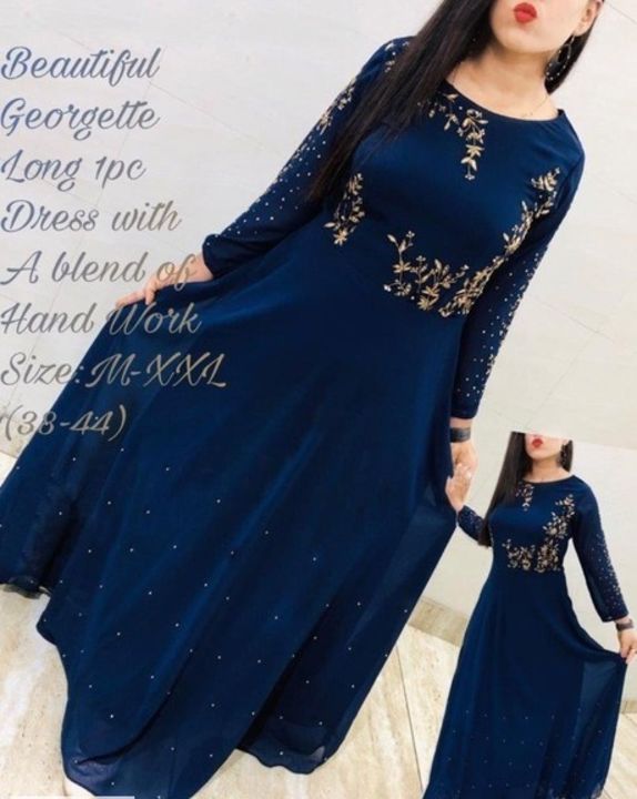 Women's Georgette Embroidered Gowns uploaded by Online seller on 10/28/2021