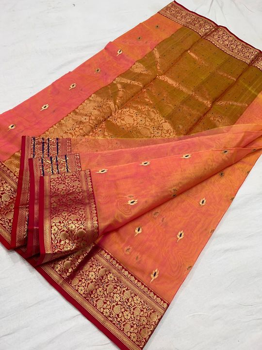 Chanderi handloom and handwoven saree uploaded by business on 10/28/2021