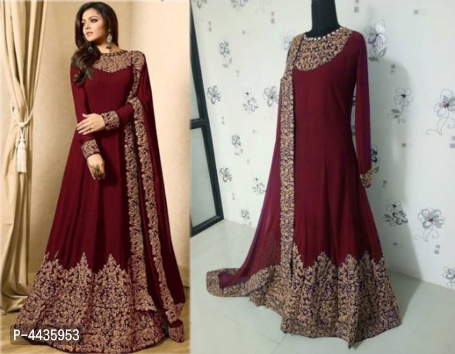 Post image *Maroon Color Georgette Embroidered Semi Stitched Gown*
 *Size*: Free Size(Bust - 36.0 - 44.0 inches) Free Size(Waist - 40.0 - 44.0 inches) 
 *Color*: Maroon
 *Fabric*: Georgette
 *Type*: Semi-Stitched
 *Style*: Embroidered
 *COD Available*
 *Free and Easy Returns*: Within 7 days of delivery. No questions asked 

⚡⚡ Hurry, 8 units available only 
Hi, check out this product available at best price for you.💰💰 If you want to buy this product, message me