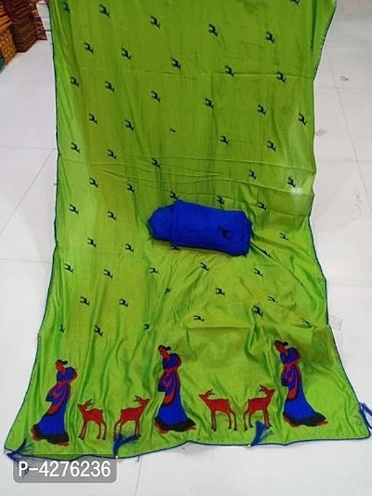 Sana Silk Embroidered Saree With Contrast Piping And Blouse uploaded by business on 9/18/2020
