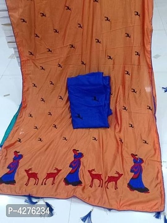 Sana Silk Embroidered Saree With Contrast Piping And Blouse uploaded by Confidence outfit on 9/18/2020