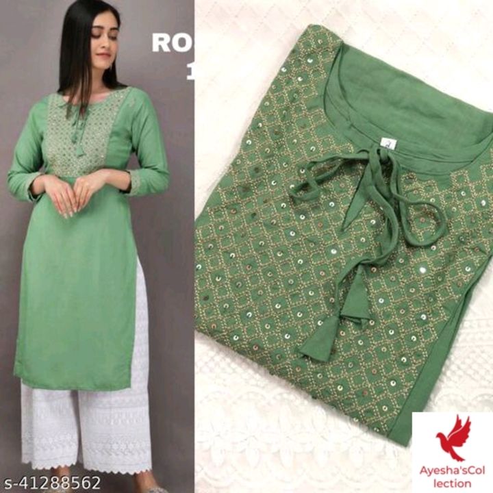 Fabric : Rayon kurti  uploaded by Ayesha's collection on 10/28/2021