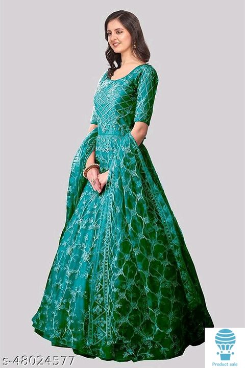 Semi stitched anarkali net gown 
Top Fabric: Net uploaded by business on 10/29/2021