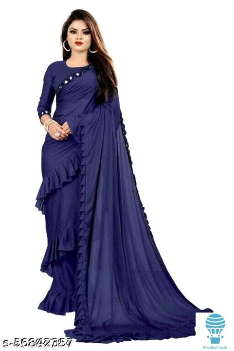 JAY AMBEY FABRICS Women's Lycra Saree With Blouse Piece uploaded by Me Reseller on 10/29/2021