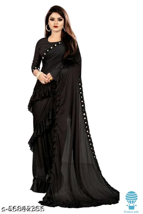 JAY AMBEY FABRICS Women's Lycra Saree With Blouse Piece uploaded by Me Reseller on 10/29/2021