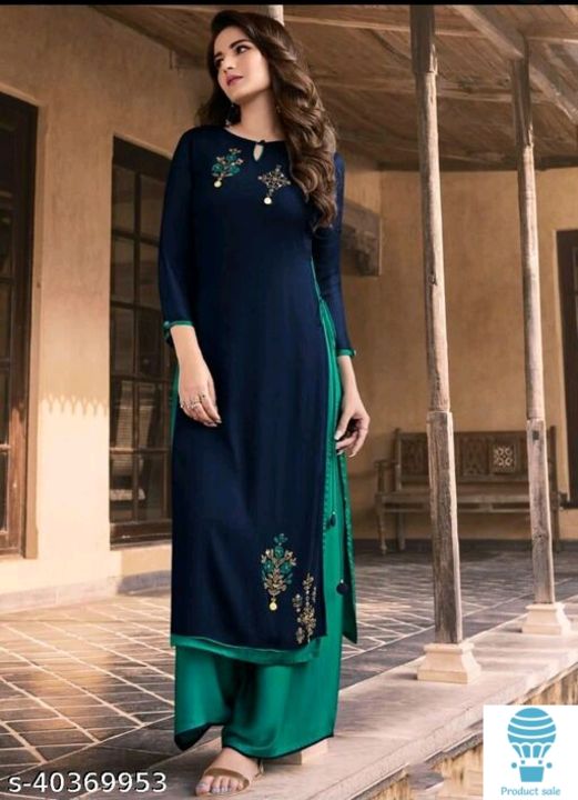 Aagam Refined Women Kurta Sets
Kurta Fabric: Rayon
Bottomwear Fabric: Rayon
 uploaded by Me Reseller on 10/29/2021
