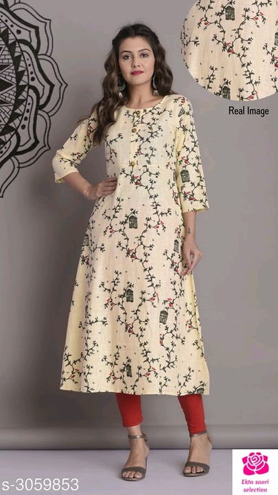 Post image Women's Printed Rayon KurtiFabric: Rayon
Sleeves: Sleeves Are Included
Size: S - 36 in  M - 38 in  L - 40 in  XL - 42 in  XXL - 44 in Length: Up To 46 in 
Type: Stitched
Description: It Has 1 Piece Of Women's Kurti
Work: Printed Sleeve length :Long SleevesCountry of Origin: India