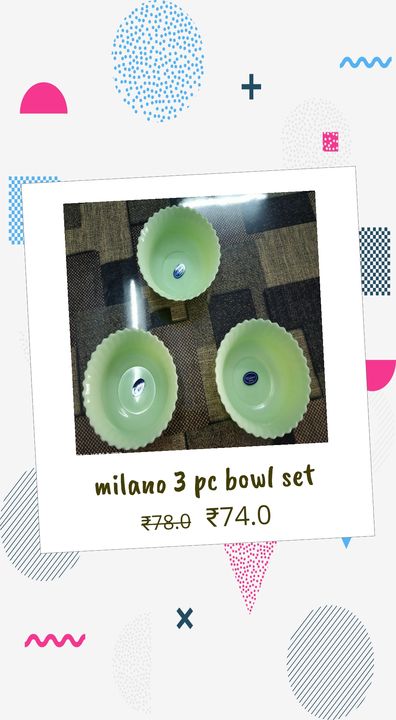 Milano 3 pc bowlset uploaded by Surya metal industries on 10/29/2021
