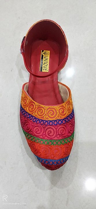 Post image This is hand made sandals  with fully embroidery .