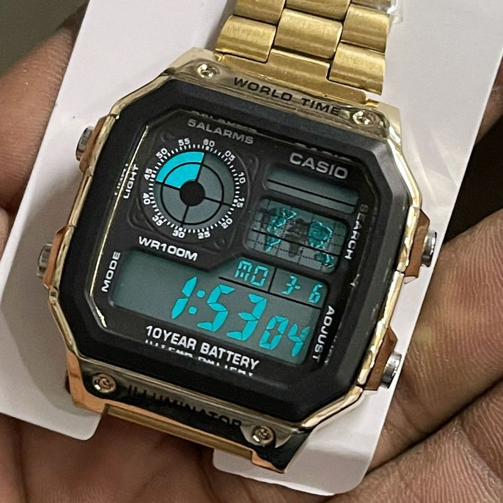 Post image *Grab it Now Or Cry Later* ♨ *💯% HIGH QUALITY….!* 

-ORIGINAL VINTAGE WATCH CASIO
*- New model Avilable In world Time*
👁‍🗨 CASIO 👁‍🗨 unisex 👁‍🗨 ORIGINAL WATCH👁‍🗨 Features- -Day-Date -Alarm-Digital working
•Daily Alarms and 1 Snooze Alarm


•Battery: CR1220 Approx. battery life: 2 years
*Premium quality &amp; same as in the picture*
*Unbeatable Price Guaranteed*With Free Brand Box OF Casio 
*🔥🔥Available @ Price -Rs 1599/- Free Shipping🔥🔥Bulk order shipping charges I'll be extra Available only@Deya_Antique_collections &amp;Deya's Menz collectionsDm me for ordersOnly online payment is acceptedWholesellers Reseller n Buyers are mostly Welcome 🙏🙏🙏🙏🙏Keep Shopping 🛒🛍️🛍️🛍️🛍️🛍️