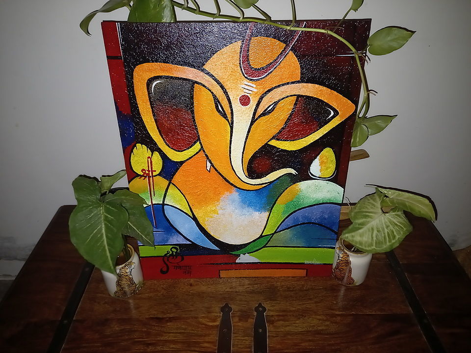 Lord Ganesha 
Acrylic painting on canvas 
 uploaded by Unikartcollection on 9/18/2020
