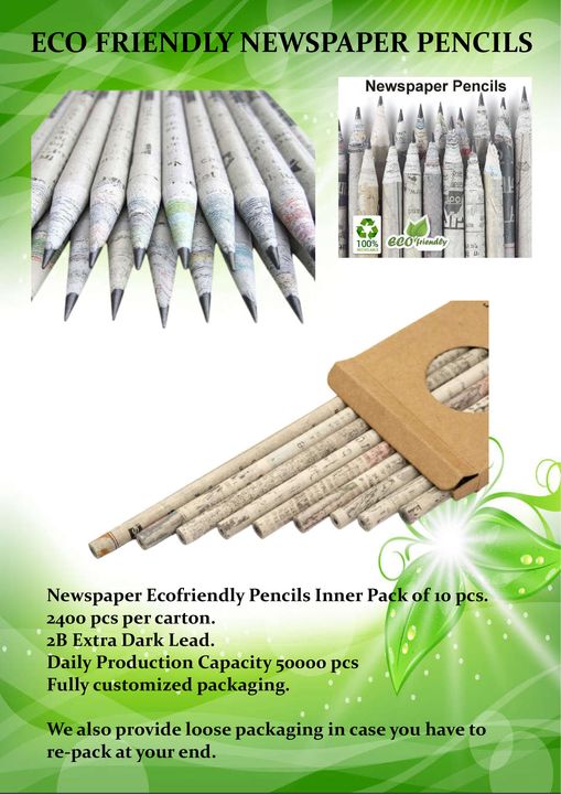 Newspaper Pencils uploaded by Ganesh Enterprises on 10/30/2021