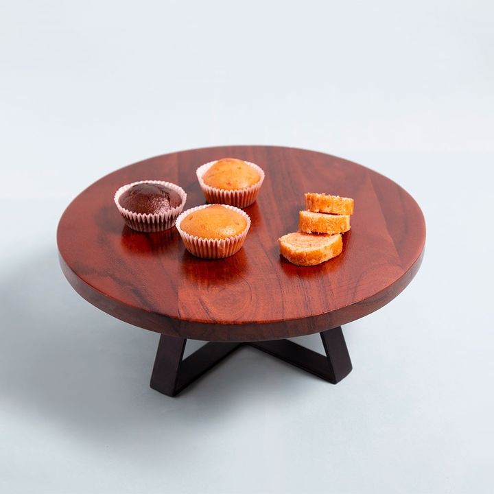 Wooden Cake Stand With Metal Base, 12 Inch uploaded by Desicraftz on 10/30/2021
