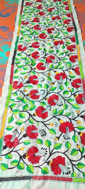 Pure Tussar Stole Hand Embroidered Kantha Stitch Work  uploaded by Exclusive Collection  on 10/30/2021