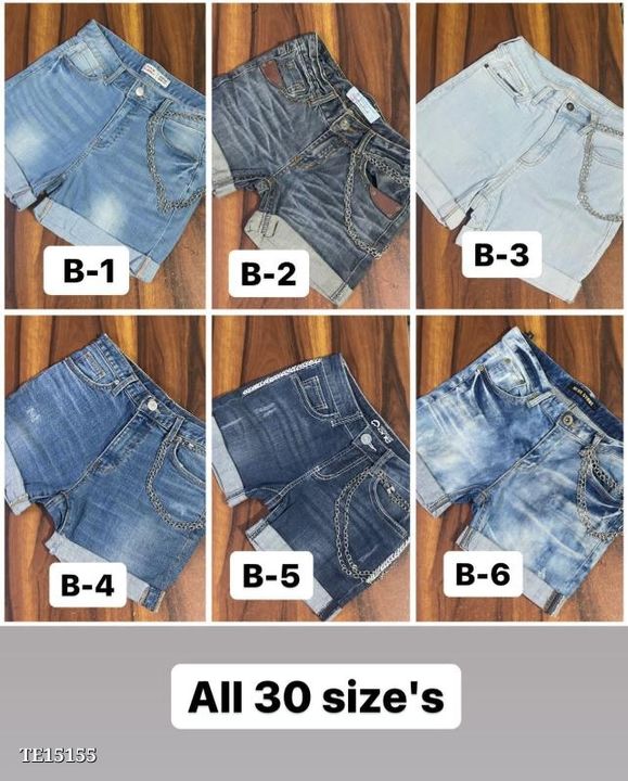 Denim chain shorts uploaded by business on 10/30/2021