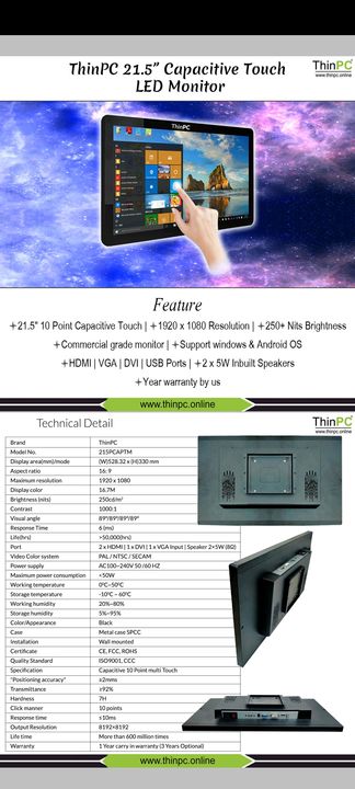 Post image We are making Full Touch LED monitor with HDMI output with 1 year warranty